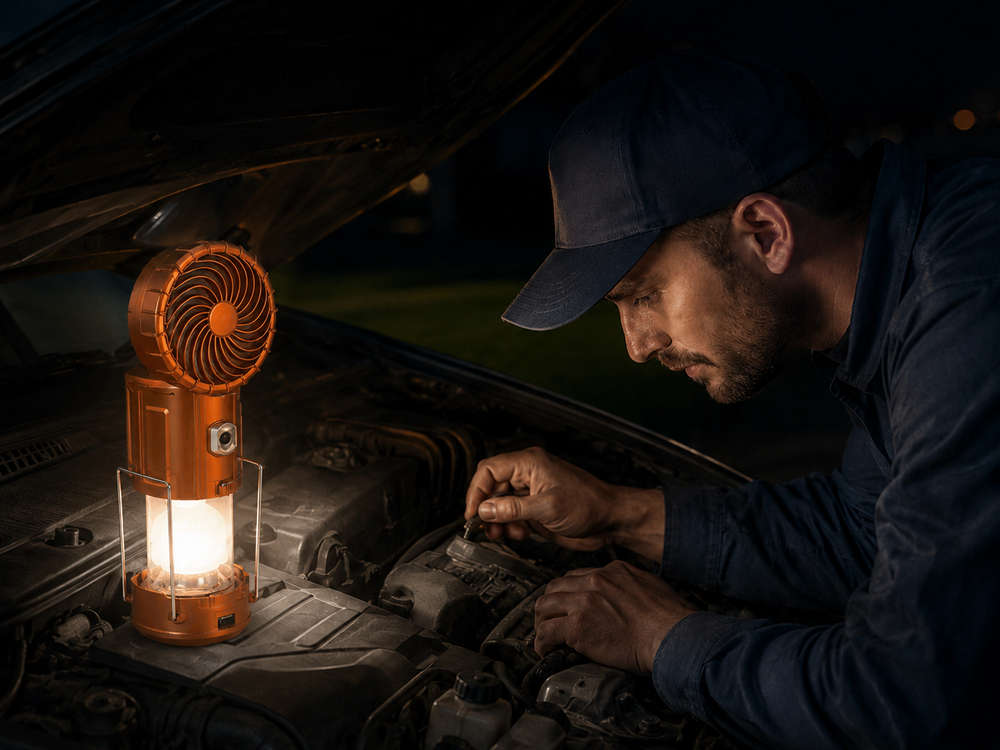 Lantern used during a car emergency